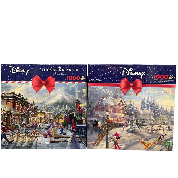 Ceaco (Puzzles) Other - 2 pack Thomas Kinkade 1000 Piece Christmas Puzzles